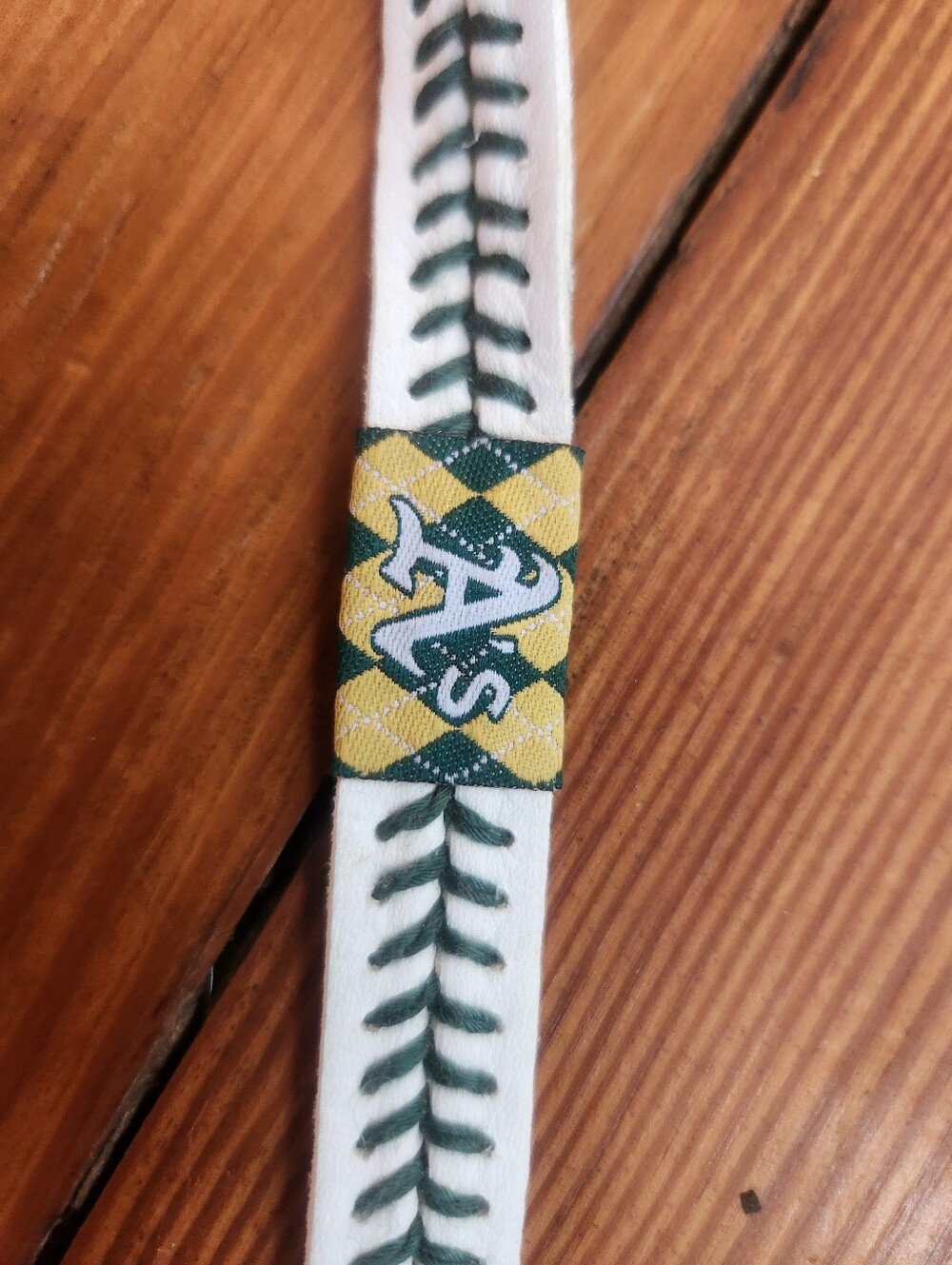 Oakland A's Baseball Leather Bracelet